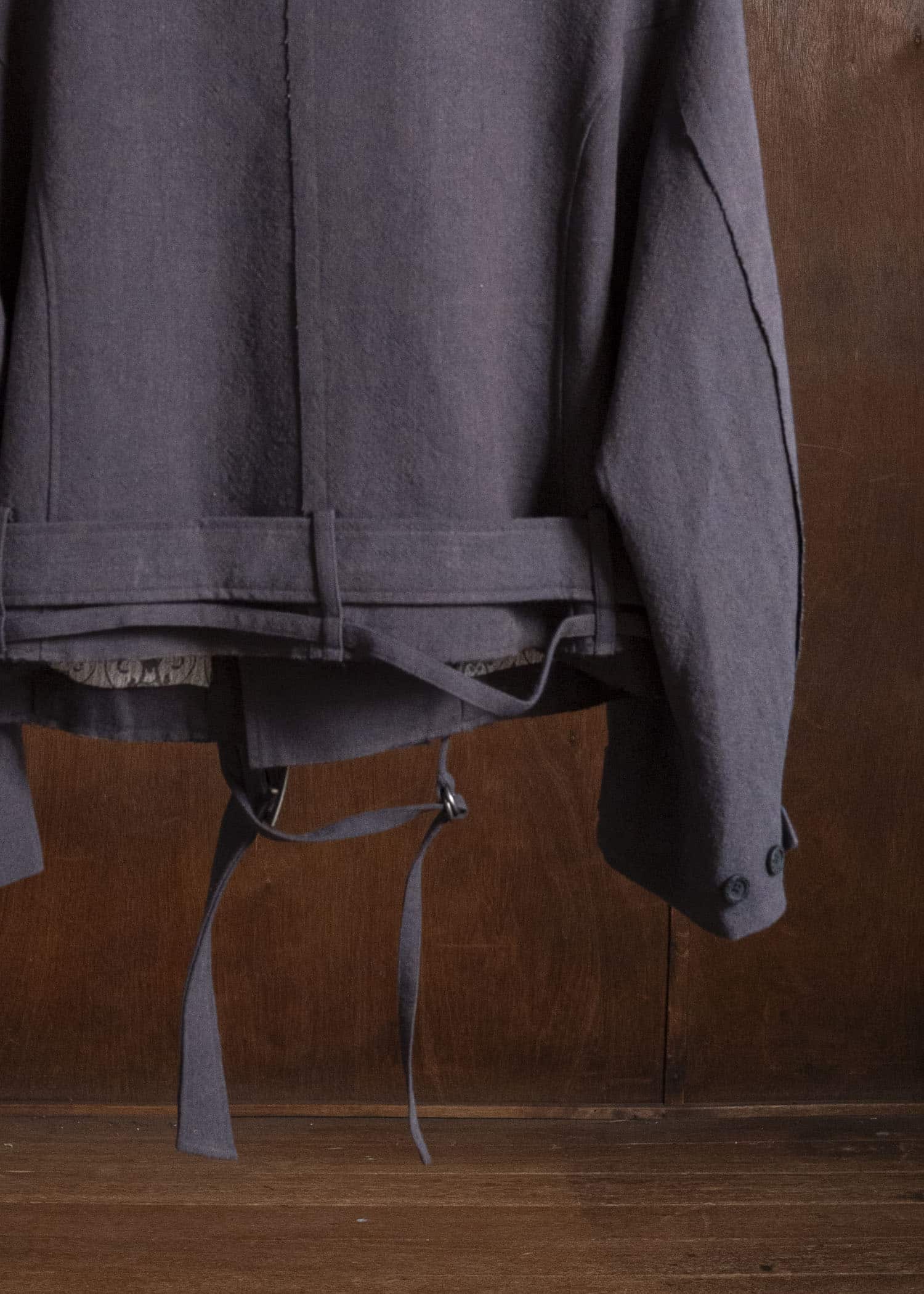 Professor.E BELTED CROPPED TRENCH GREYISH PURPLE 26FW-PE-JKT-14