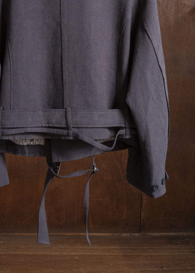 Professor.E BELTED CROPPED TRENCH GREYISH PURPLE 26FW-PE-JKT-14