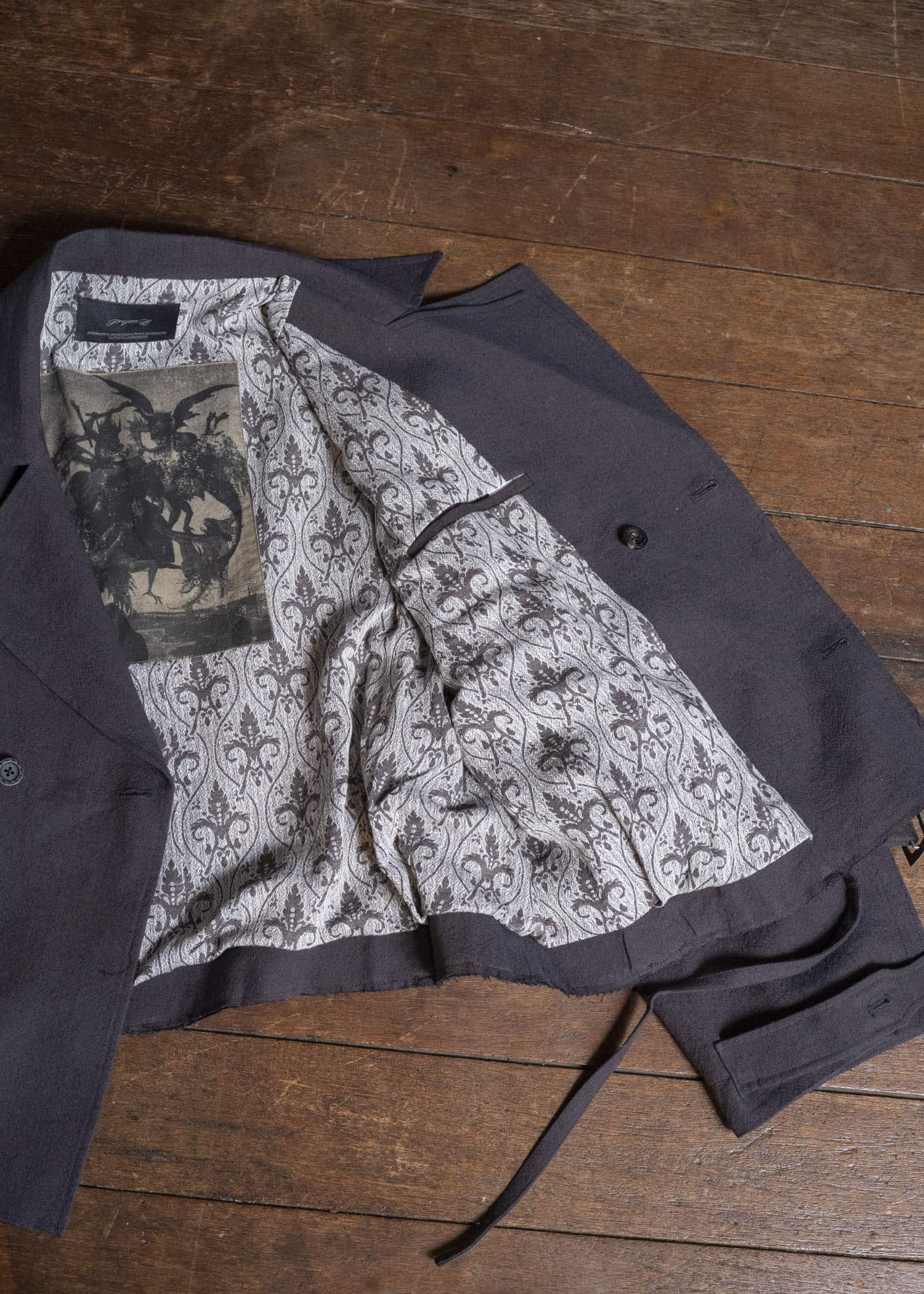 Professor.E BELTED CROPPED TRENCH GREYISH PURPLE 26FW-PE-JKT-14