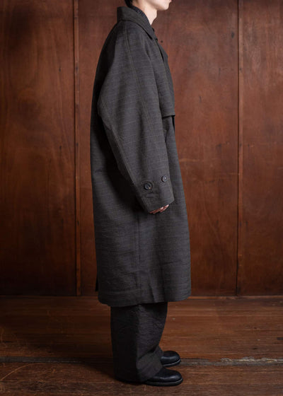ZIGGY CHEN Double Breasted Trench Coat Khaki Gray 0M2501101