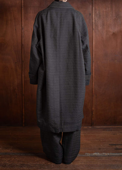 ZIGGY CHEN Double Breasted Trench Coat Khaki Gray 0M2501101