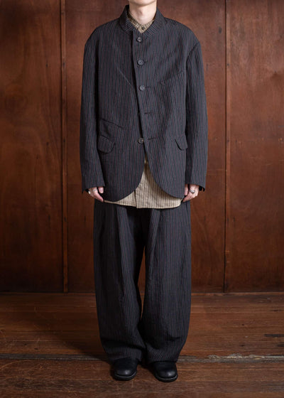 ZIGGY CHEN Drop Crotch Wide-Leg Trousers Dark Gray 0M2500505