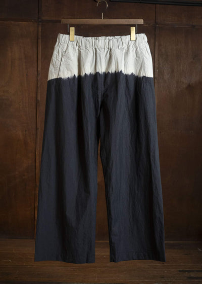 SUZUSAN 5049CN-330 Cotton Nylon Wide Single-Seam Pants Black - LightGrey