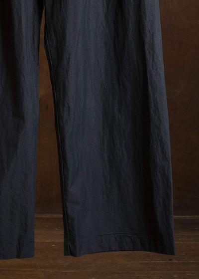SUZUSAN 5049CN-330 Cotton Nylon Wide Single-Seam Pants Black - LightGrey