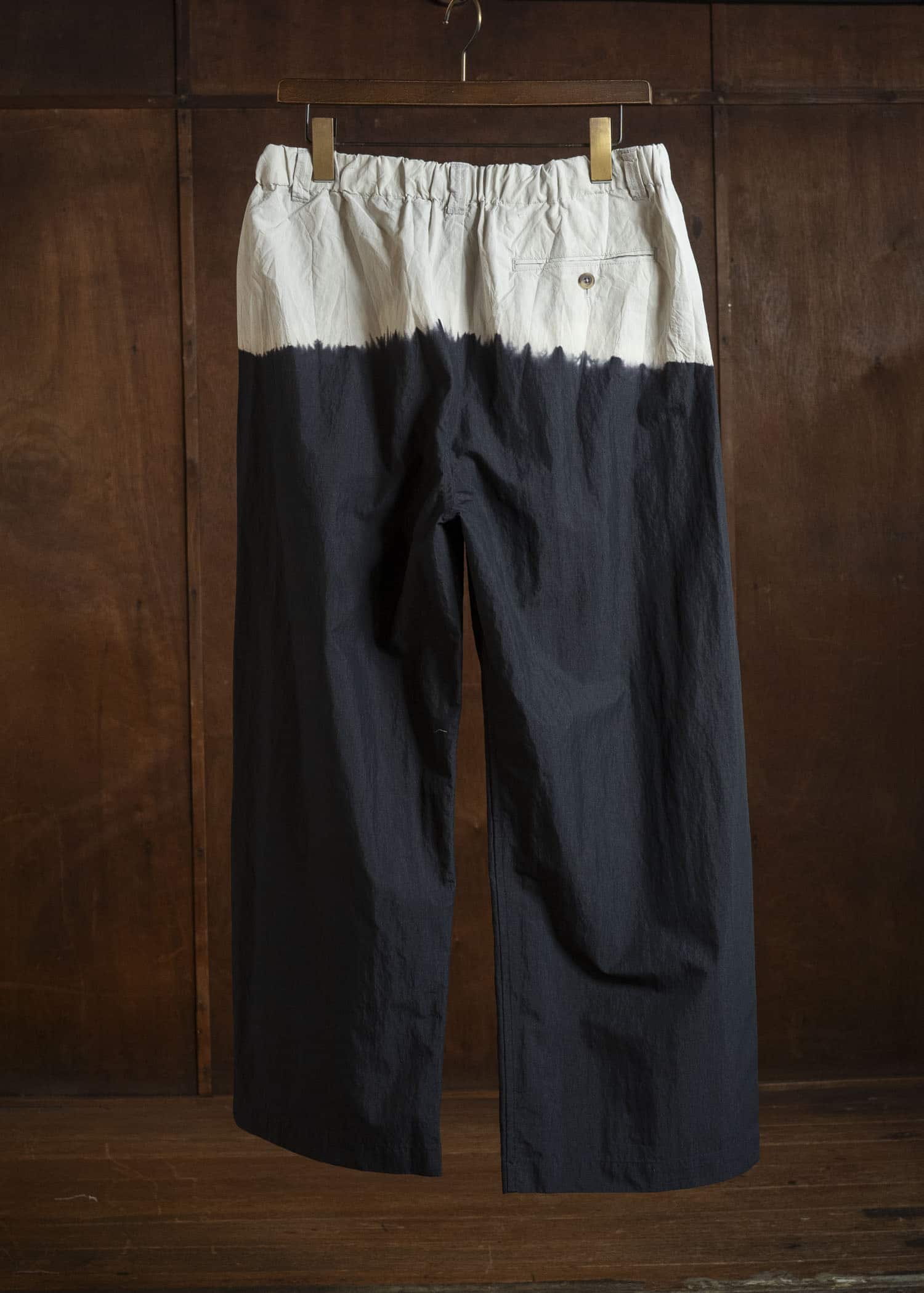 SUZUSAN 5049CN-330 Cotton Nylon Wide Single-Seam Pants Black - LightGrey