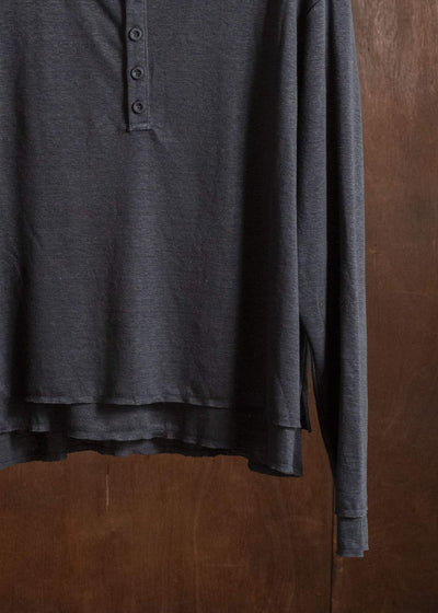 Professor.E DOUBLE LAYERED HENLEY BLACK 26FW-PE-TTL-02