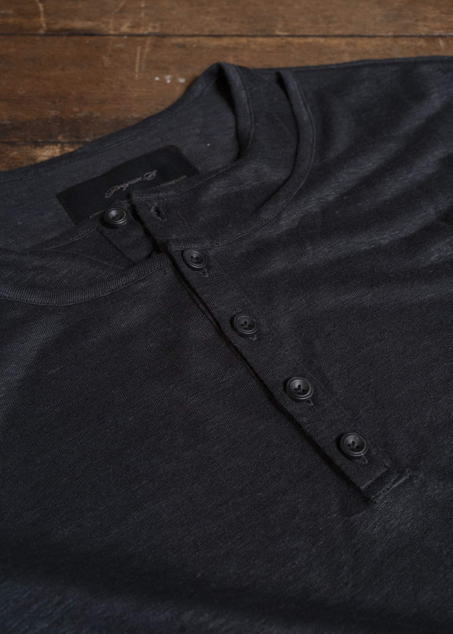 Professor.E DOUBLE LAYERED HENLEY BLACK 26FW-PE-TTL-02