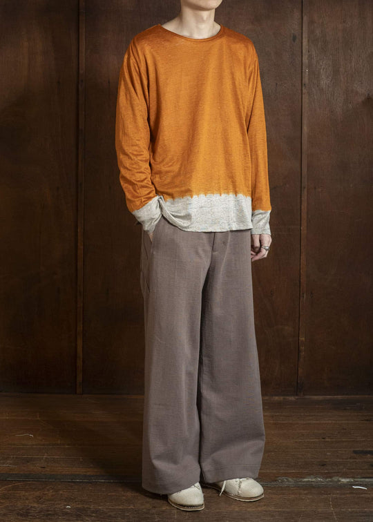 amachi. Side Seamless Knit Pants AY18B-3078 Beige Gray