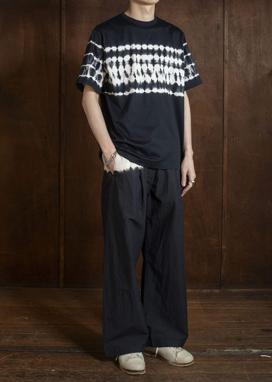 SUZUSAN 5049CN-330 Cotton Nylon Wide Single-Seam Pants Black - LightGrey