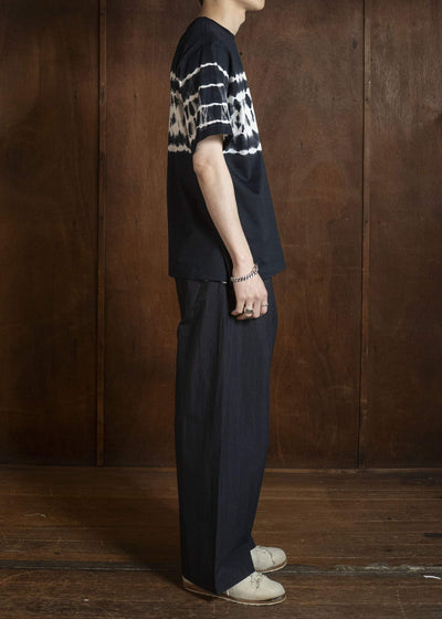 SUZUSAN 5049CN-330 Cotton Nylon Wide Single-Seam Pants Black - LightGrey