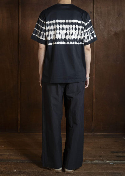 SUZUSAN 5049CN-330 Cotton Nylon Wide Single-Seam Pants Black - LightGrey