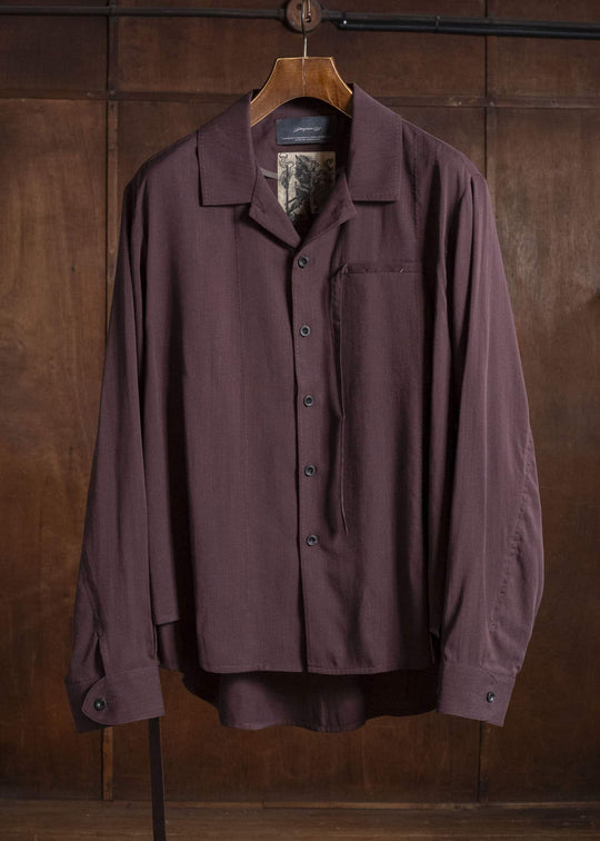 Professor.E E DRAPE SHIRT GREYISH BROWN 26FW-PE-LSH-03