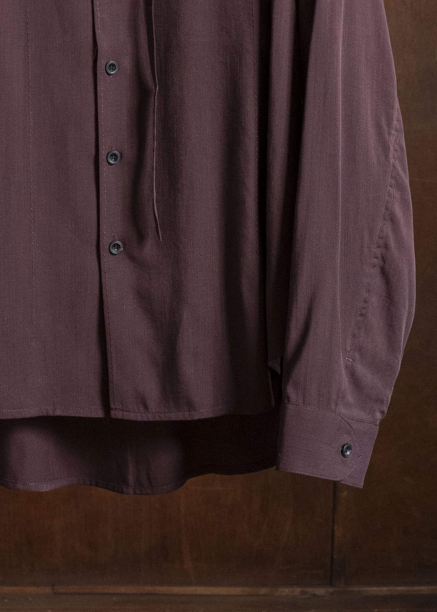 Professor.E E DRAPE SHIRT GREYISH BROWN 26FW-PE-LSH-03