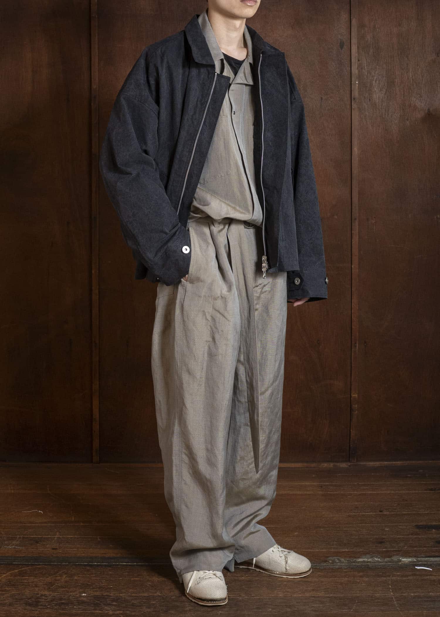 BIBLIOTHERK BR-OT08-SS26 REVERSIBLE JACKET BLACK