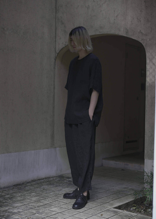 ZIIIN "DARMA" 3 TUCK WIDE PANT / BLACK