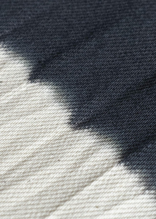 SUZUSAN 9013C-350 Organic Cotton Pouch - S Boushi Yoroidan Shibori Black - Ivory