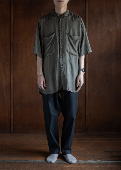 KLASICA SH-03 Relaxed Fit H/S shirts / Brown dye Stripe