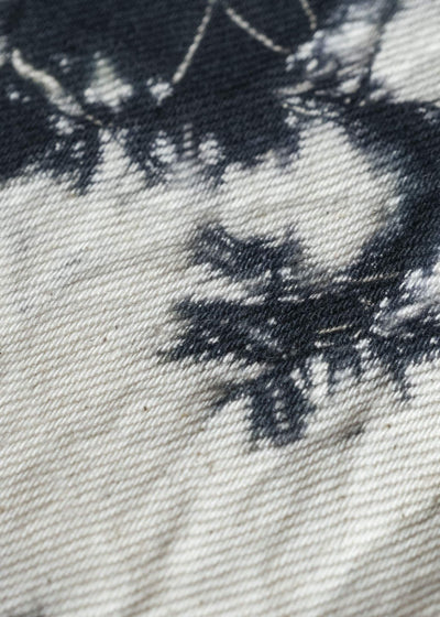 SUZUSAN 9013C-260 Organic Cotton Pouch - S Gangi Mokume Shibori Black - Ivory