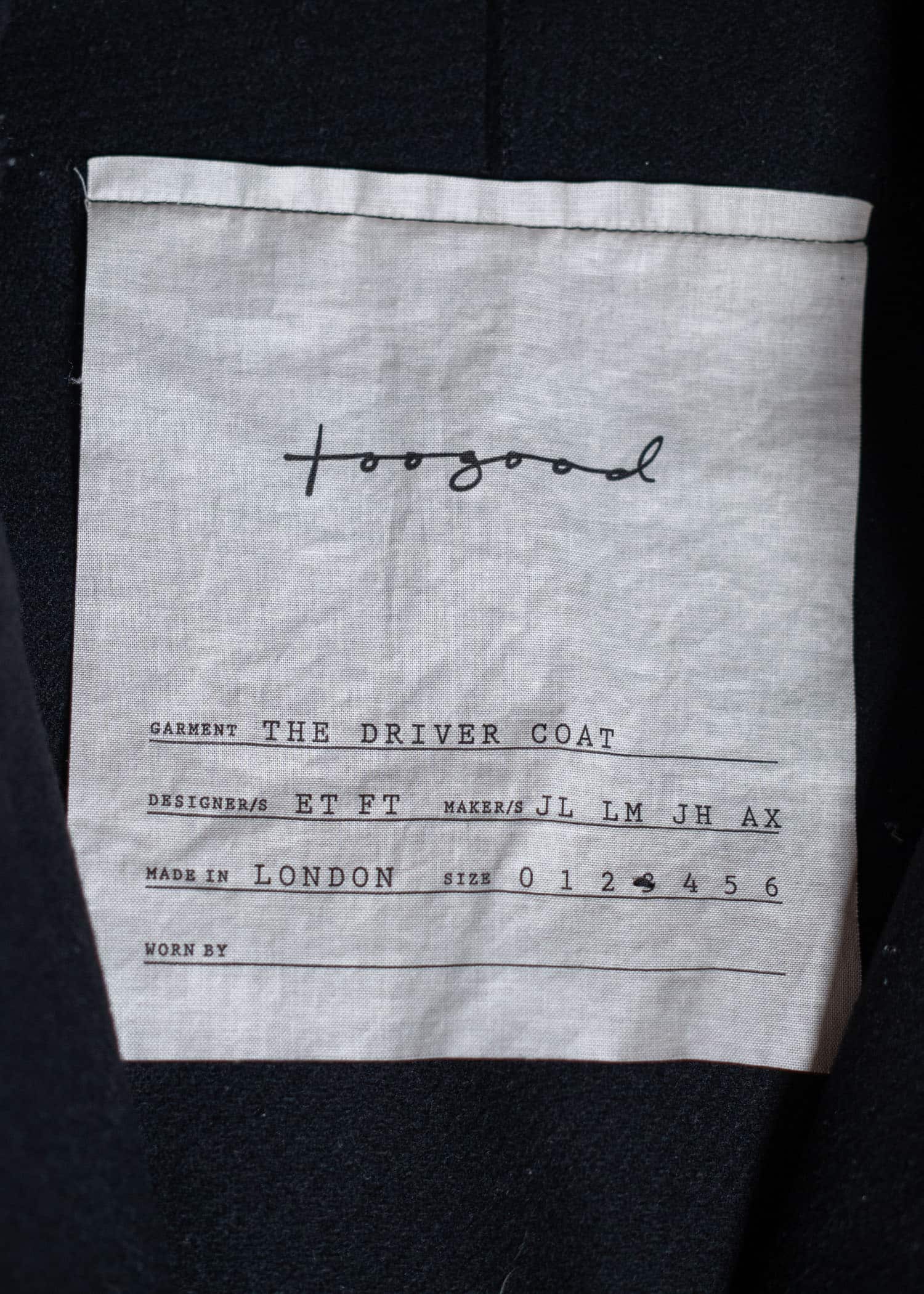 toogood THE DRIVERS COAT