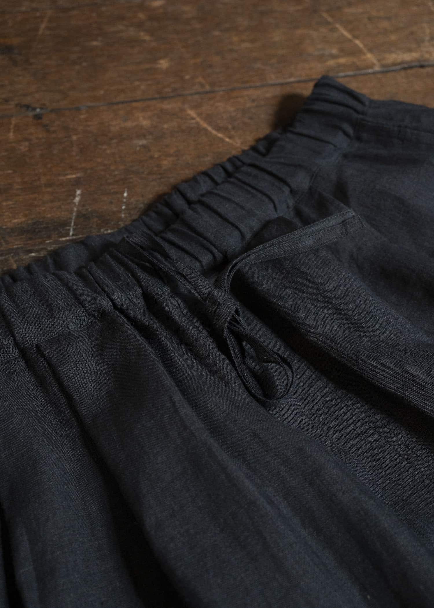 Jurgen Lehl J0162FPM912-19 リネンムラ染パンツ	黒