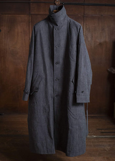 Professor.E E BELTED OVERCOAT GREY 26FW-PE-LC-02