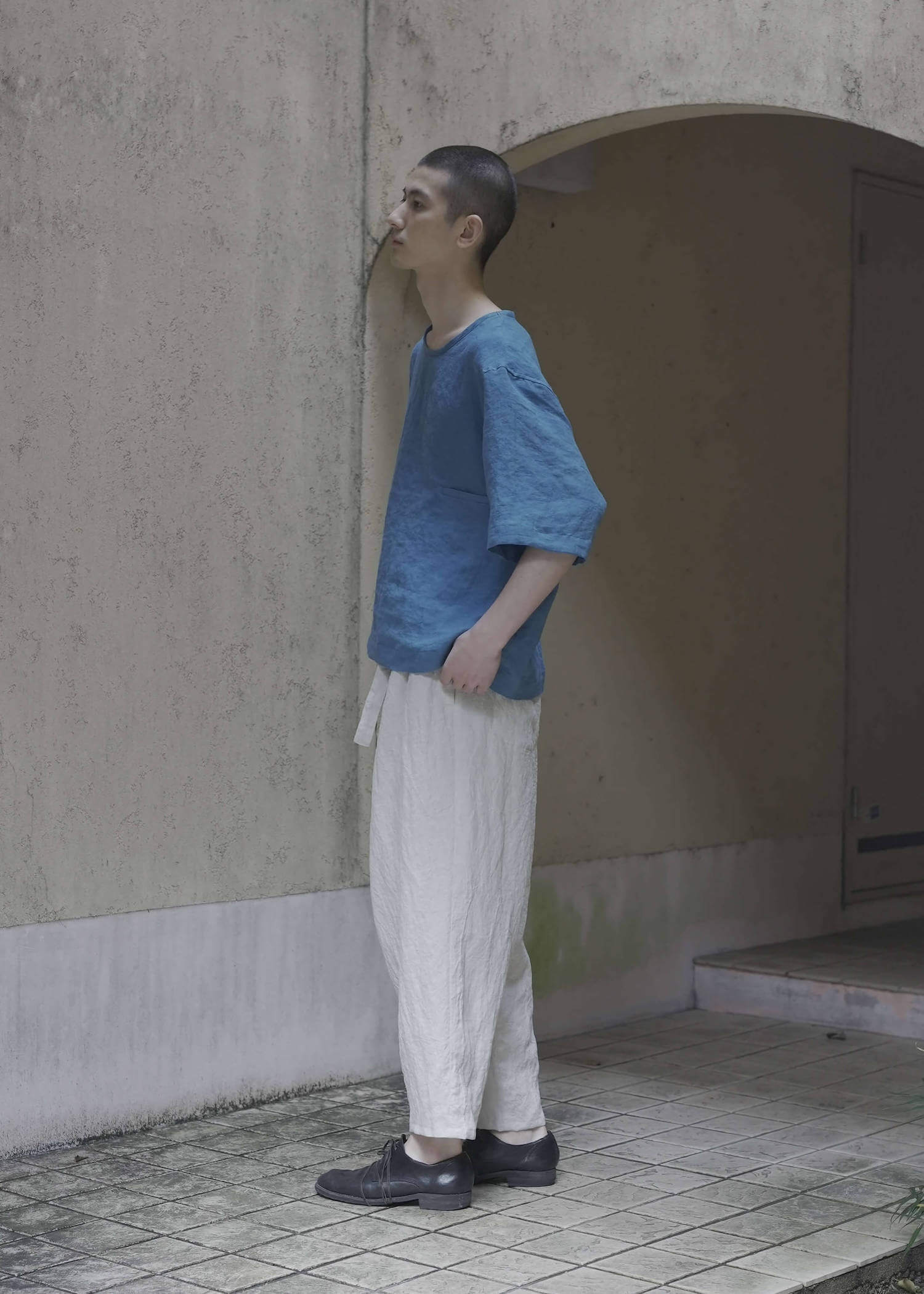 ZIIIN """"""""AVENO"""""""" ONE POCKET LOOSE TUNIC / BLUE