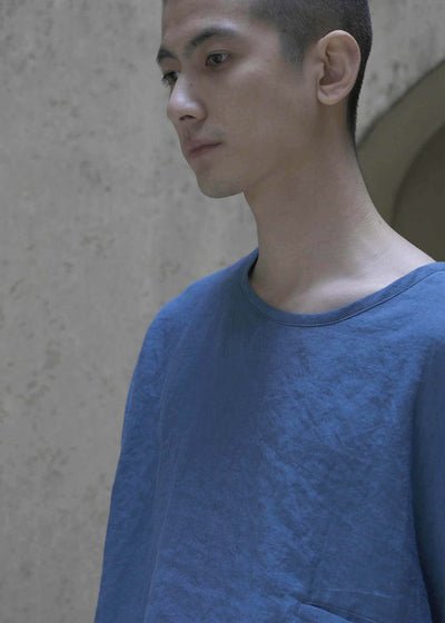 ZIIIN AVENO ONE POCKET LOOSE TUNIC / BLUE