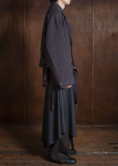 Professor.E BELTED CROPPED TRENCH GREYISH PURPLE 26FW-PE-JKT-14