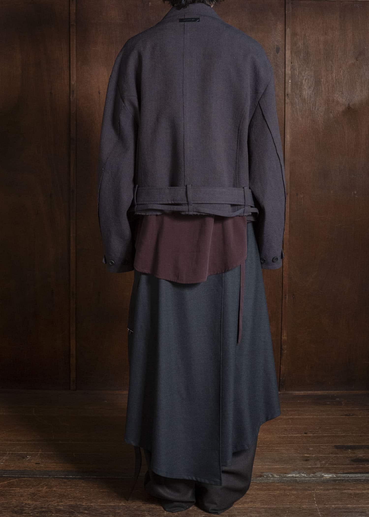 Professor.E BELTED CROPPED TRENCH GREYISH PURPLE 26FW-PE-JKT-14