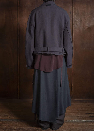 Professor.E BELTED CROPPED TRENCH GREYISH PURPLE 26FW-PE-JKT-14