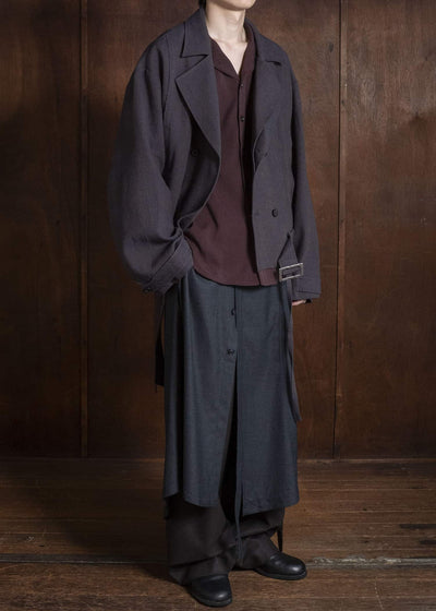 Professor.E BELTED CROPPED TRENCH GREYISH PURPLE 26FW-PE-JKT-14