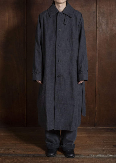 Professor.E E BELTED OVERCOAT GREY 26FW-PE-LC-02
