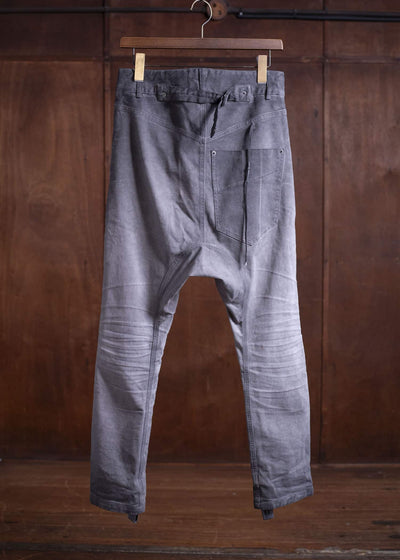 boris bidjan saberi DRAWSTRING DENIM PANTS WASH BLUE
