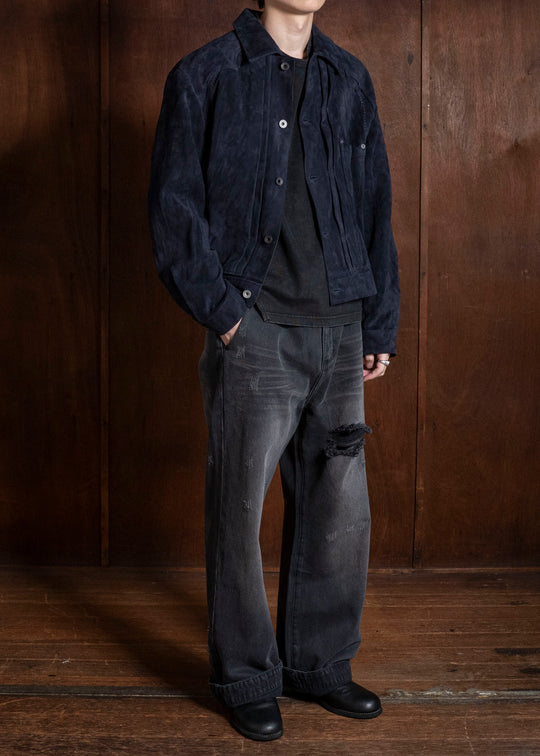 Professor.E SUEDE TRUCKER JKT PURPLE 26FW-PE-JKT-16