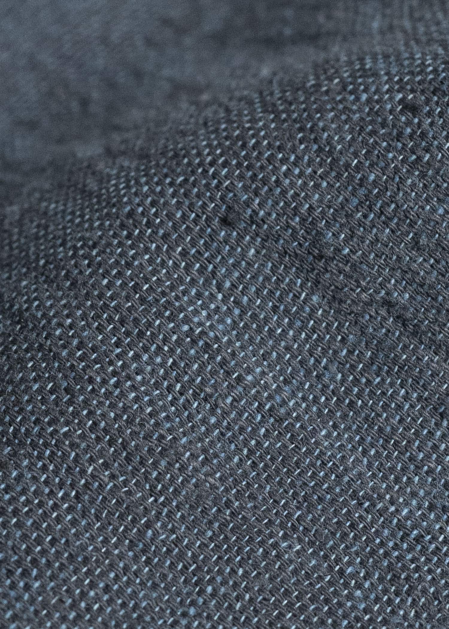 Gathering Textiles Fisherman Hoodie Handwoven , Kala Cotton Yarn Dyed Black Blue FIH01-KC-BB