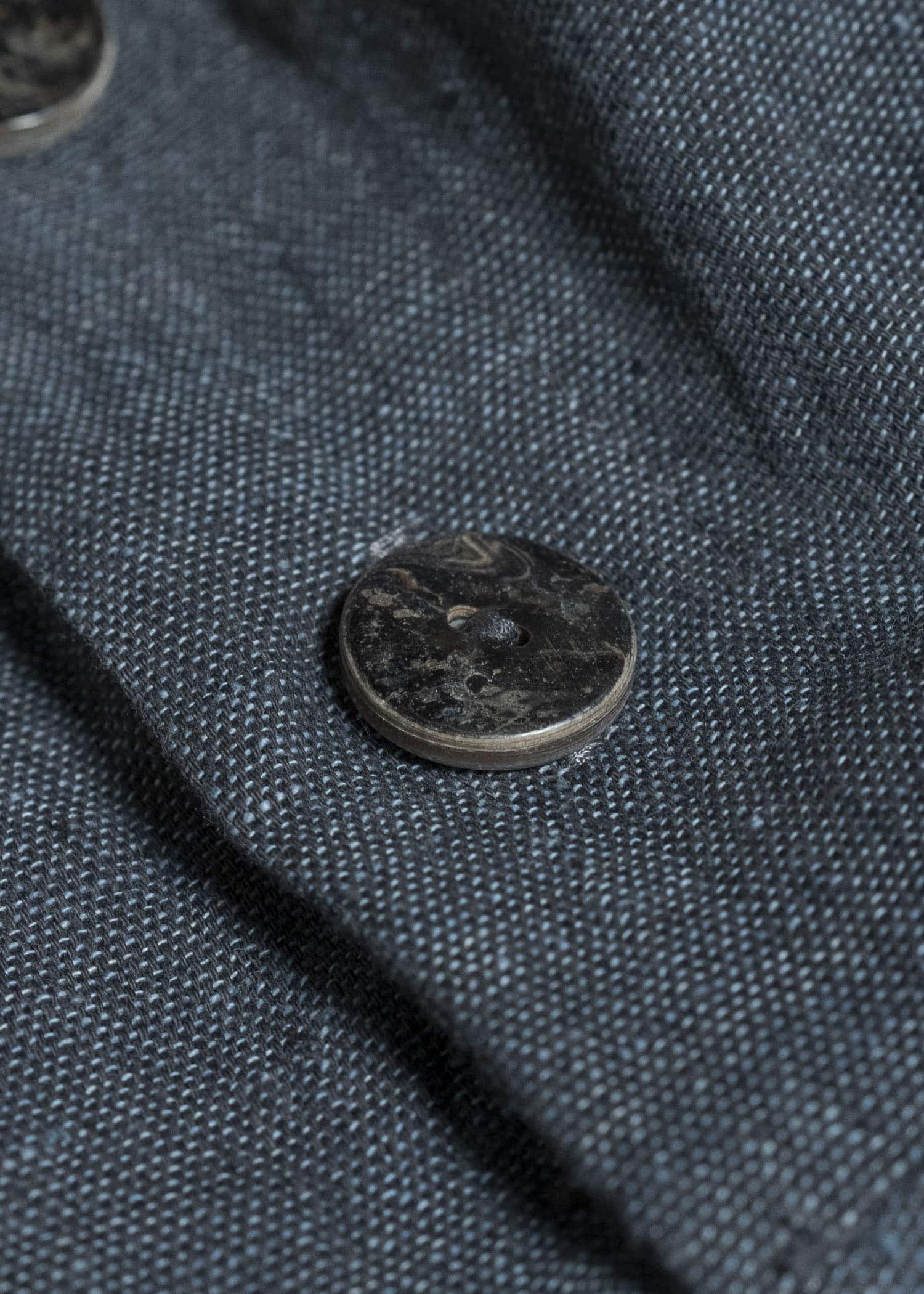 Gathering Textiles Fisherman Hoodie Handwoven , Kala Cotton Yarn Dyed Black Blue FIH01-KC-BB