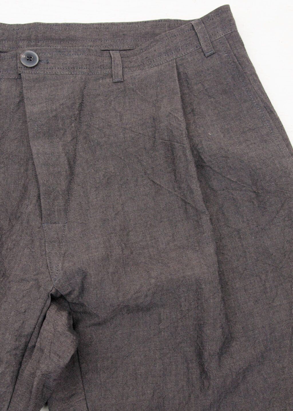 JAN-JAN VAN ESSCHE "TROUSERS#68"LEAD LINEN/BAMBOO CLOTH