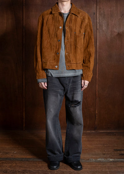 Professor.E SUEDE TRUCKER JKT BROWN 26FW-PE-JKT-16