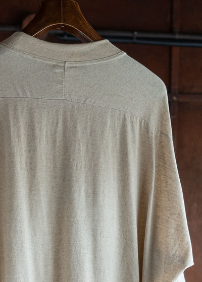 JAN-JAN VAN ESSCHE TEE#81 OVERSIZED CREWNECK TEE COTTON LINEN JERSEY NATURAL BROWN