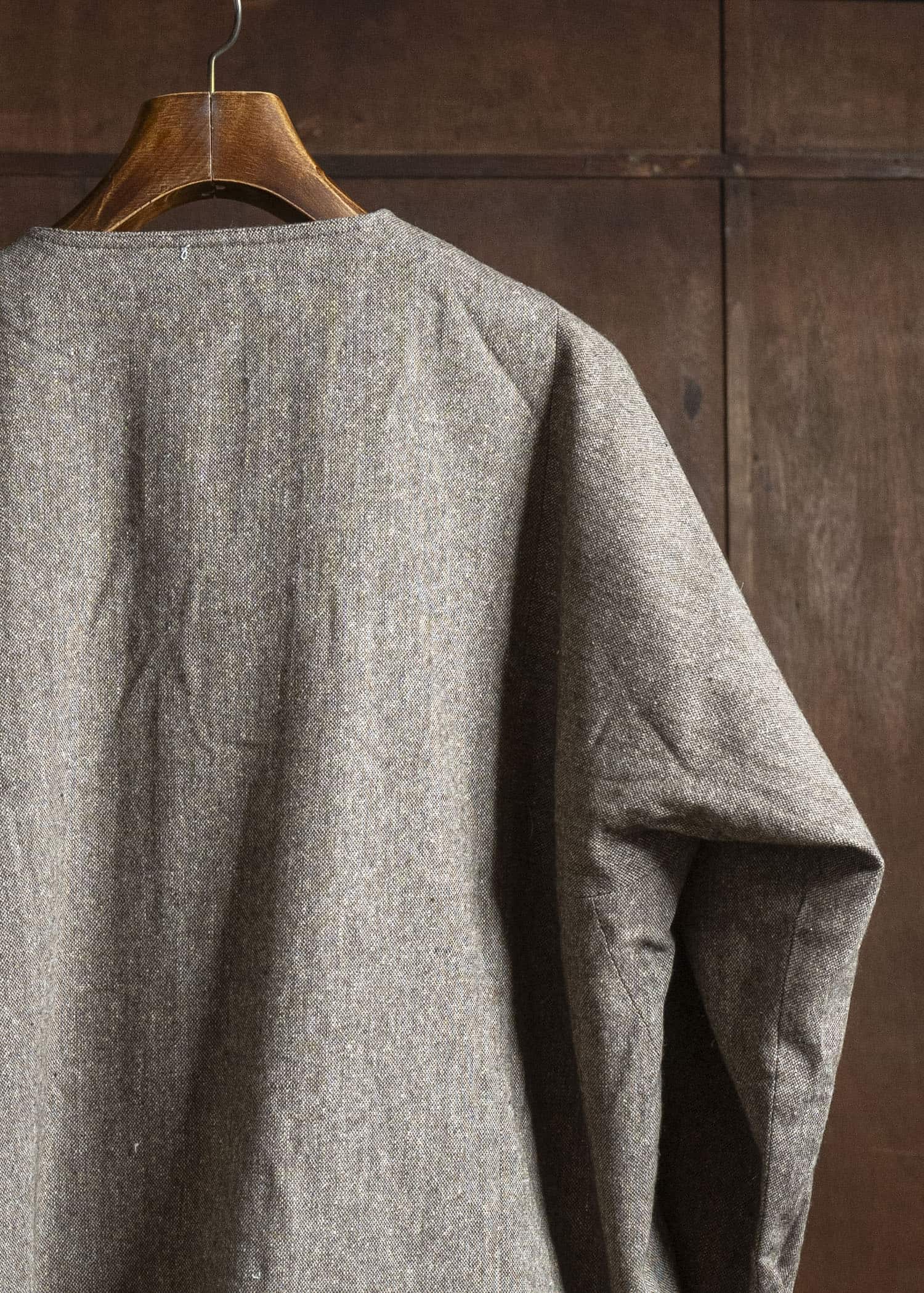 Gathering Textiles Beekeeper Jacket Antique Herringbone Power Loom Japanese Light Weight Wool Brown BKJ01-HW-BR