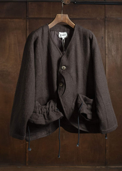 Gathering Textiles Beekeeper Jacket Handwoven , Handfelted Yak And Sheep , Wool , Brown BKJ01-FW-BR