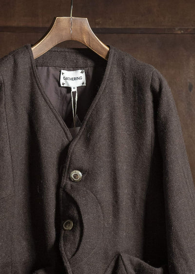 Gathering Textiles Beekeeper Jacket Handwoven, Handfelted Yak And Sheep, Wool, Brown BKJ01-FW-BR