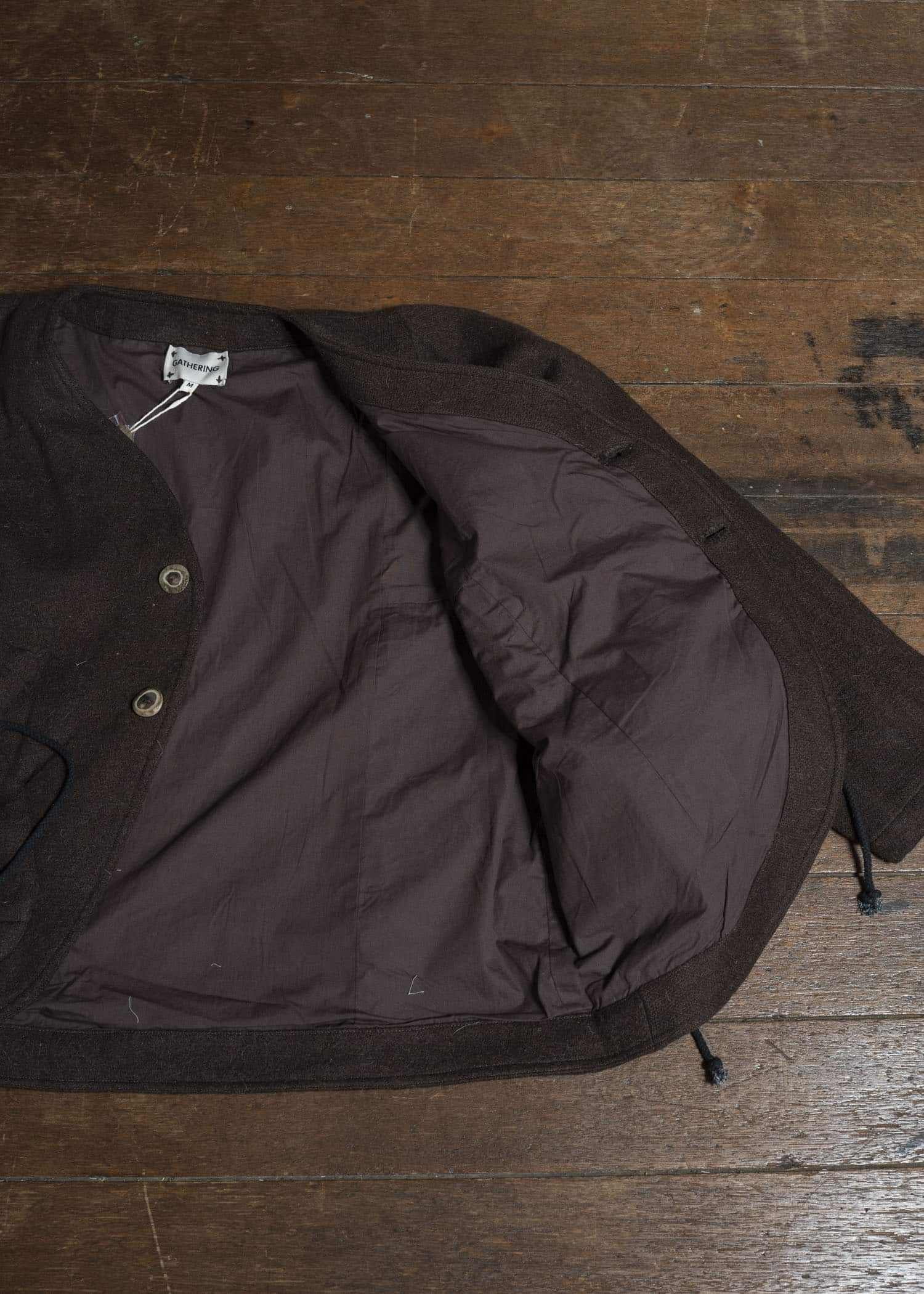 Gathering Textiles Beekeeper Jacket Handwoven , Handfelted Yak And Sheep , Wool , Brown BKJ01-FW-BR