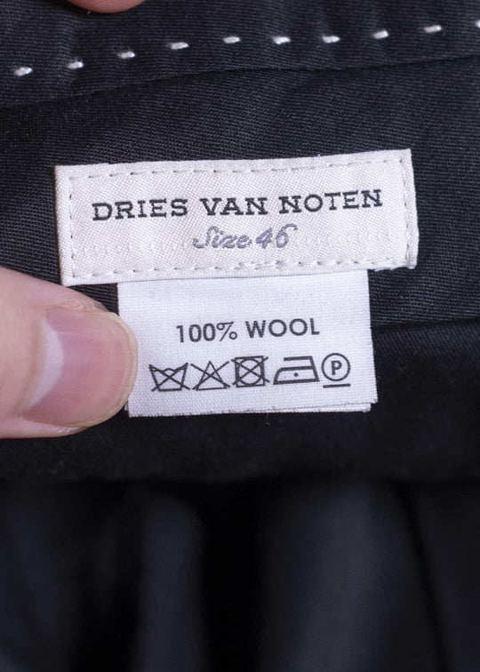 DRIES VAN NOTEN WOOL TWILL TROUSERS