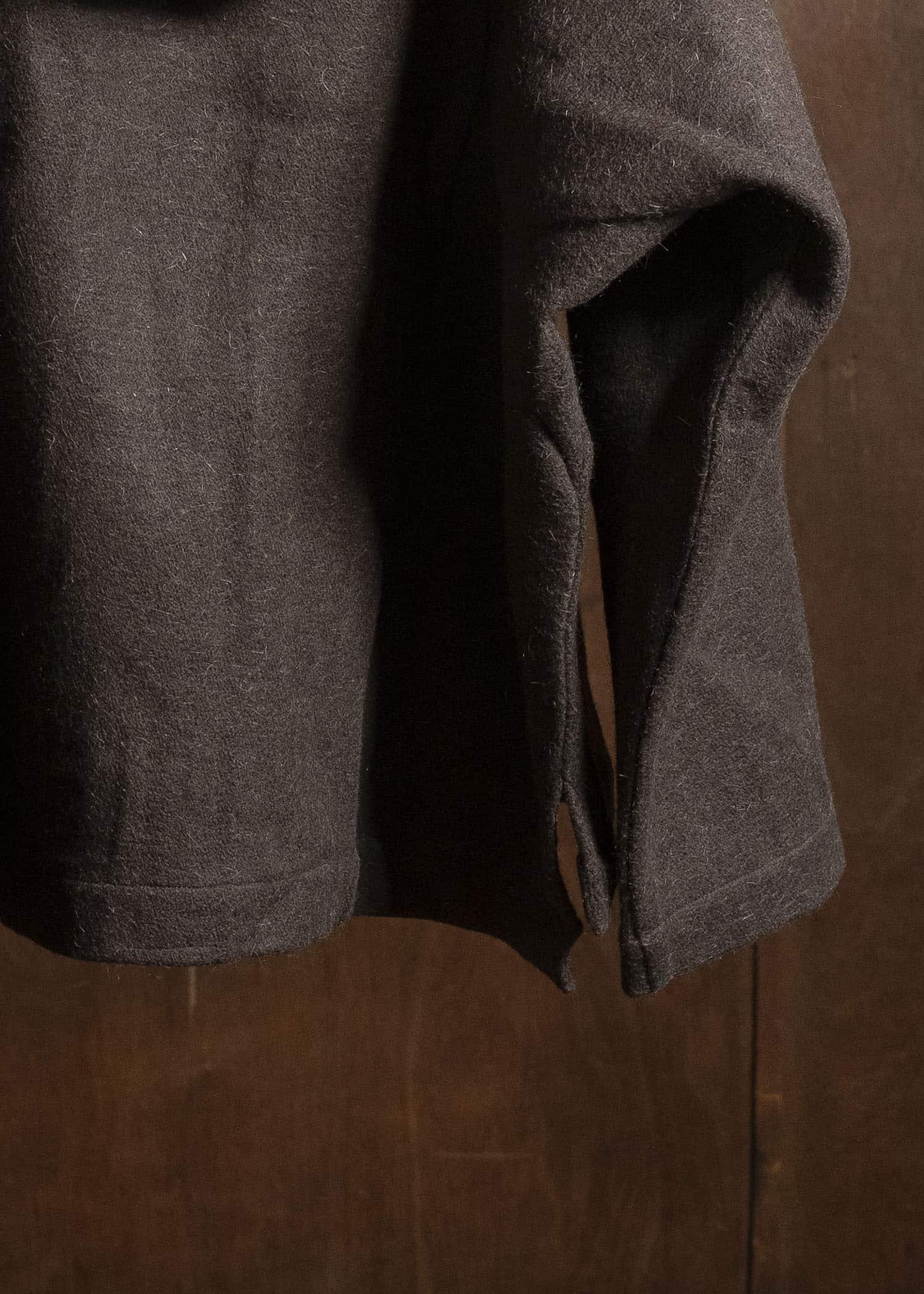 Gathering Textiles Fisherman Hoodie Handwoven , Handfelted Yak And Sheep , Wool , Brown FIH01-FW-BR