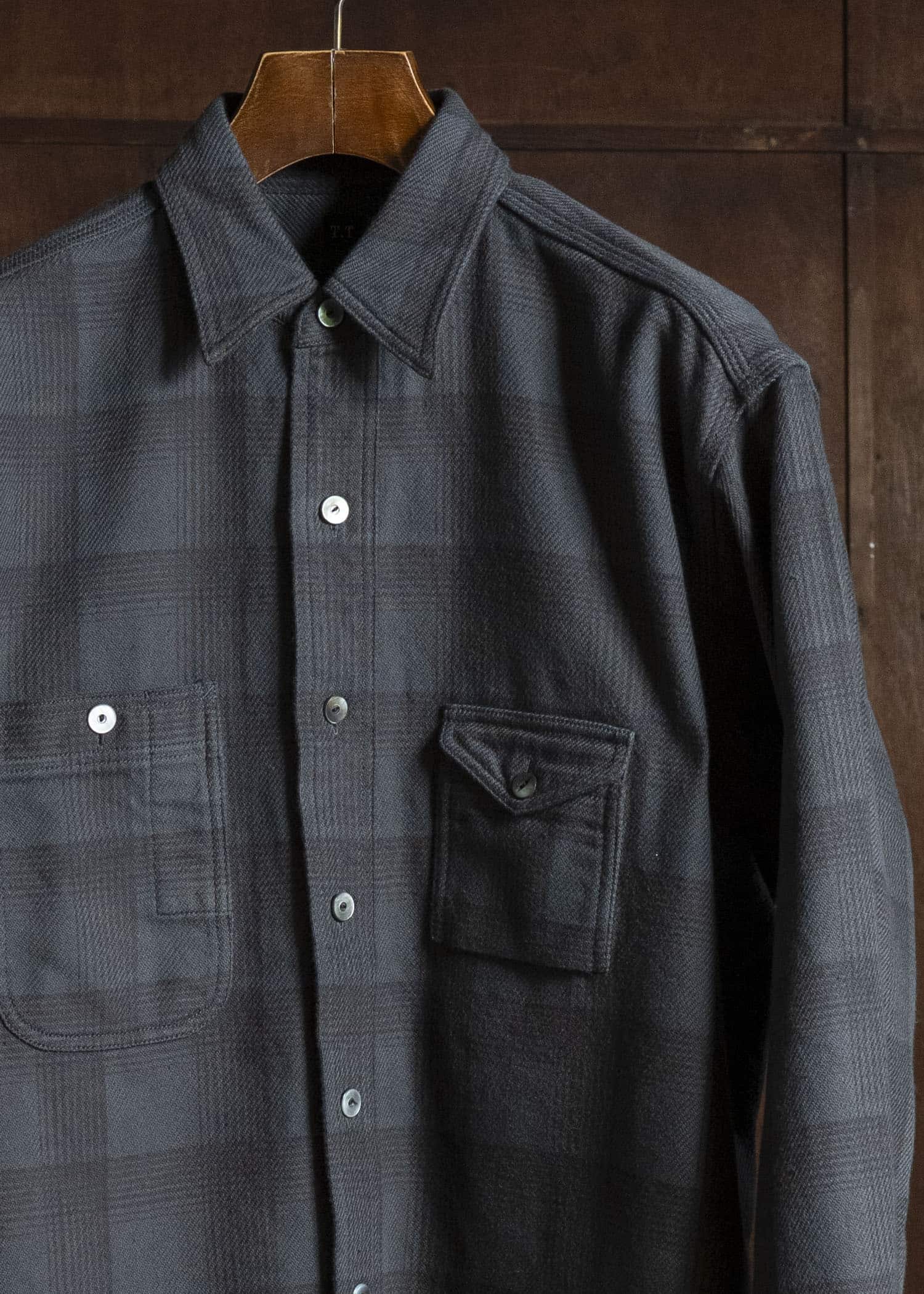 Taiga Takahashi Lot.111-Charcoal Work Shirt Charcoal