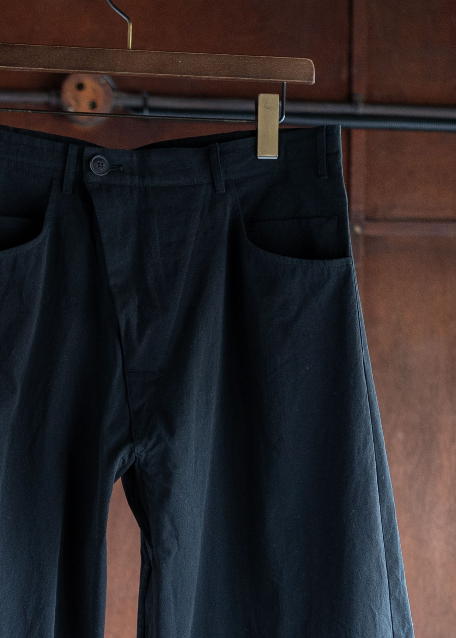 JAN-JAN VAN ESSCHE TROUSERS#78OVERSIZED 6 POCKET DENIM TROUSERS COARSE DENSE TWILL BLACK