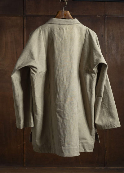 Gathering Textiles Farmer Shirt Linen Cotton Blend, Naturally Dyed Light Green FAS01-LC-KG