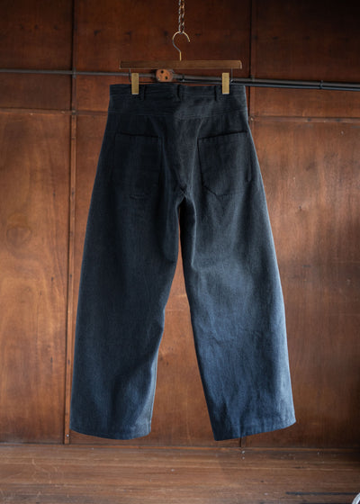 JAN-JAN VAN ESSCHE TROUSERS#78 OVERSIZED 6 POCKET DENIM TROUSERS COTTON DENIM STONE WASHED DENIM BLACK