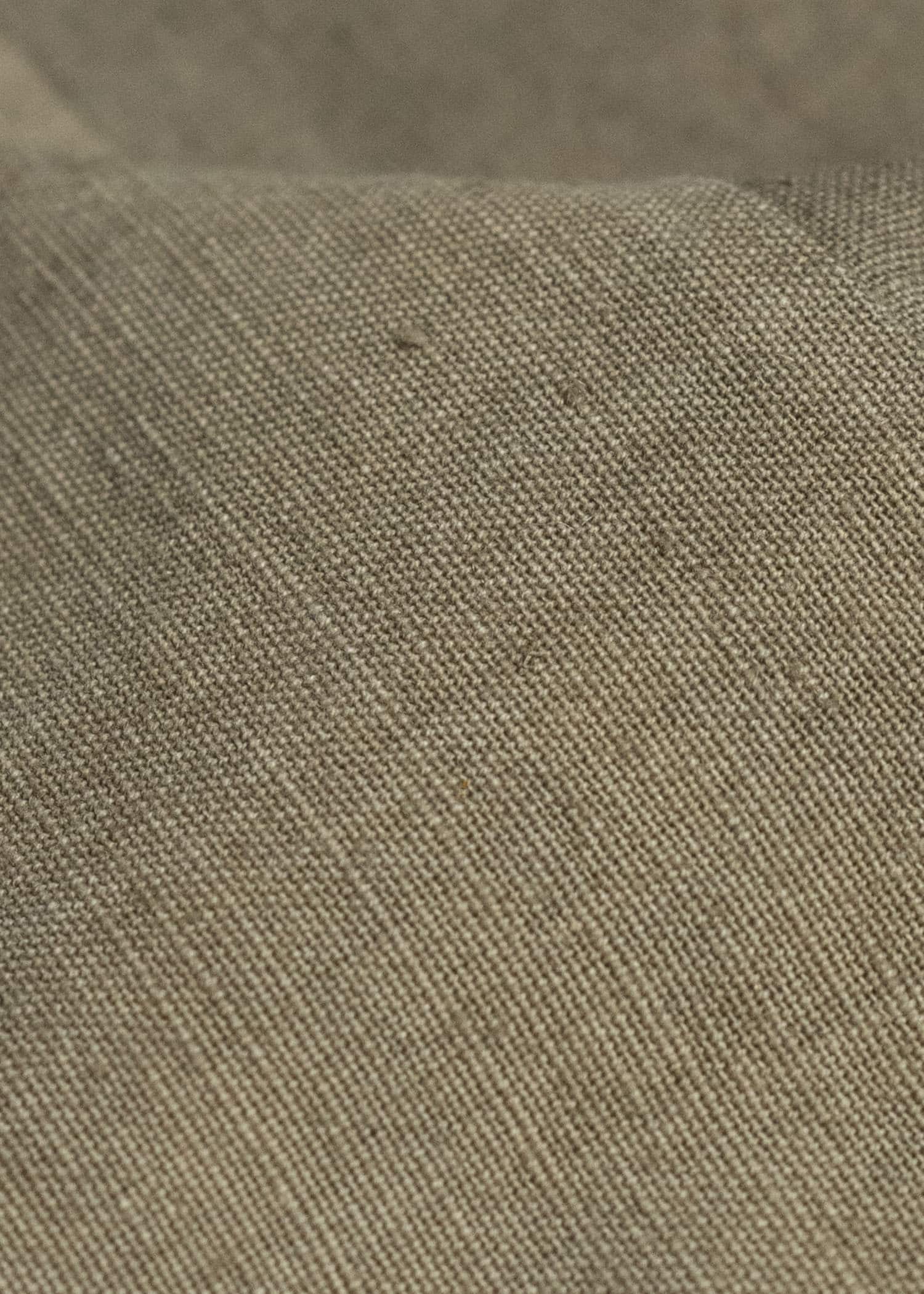 Gathering Textiles Fisherman Shirt(Curved) Linen Cotton Blend , Naturally Dyed Light Green FIS02-LC-KG